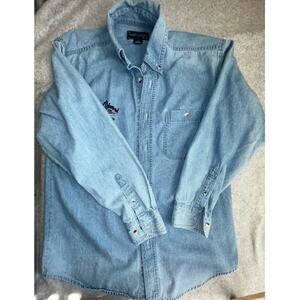 Vintage 2005 Neil Diamond World Tour Denim Shirt Embroidered Live Size Small